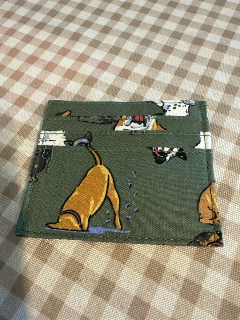 Green Dog Print Card Holder - Picture 3 of 5